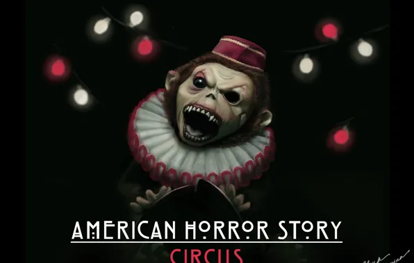 Monkey, digital art, american horror story, circus, fan poster, freak show