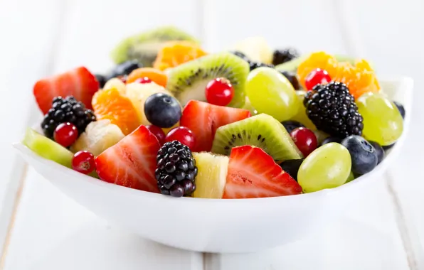 Ягоды, миска, фрукты, десерт, fruits, dessert, berries, фруктовый салат