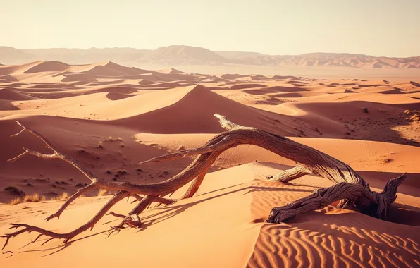 Песок, солнце, дерево, обои, пустыня, дюны, wallpaper, desert