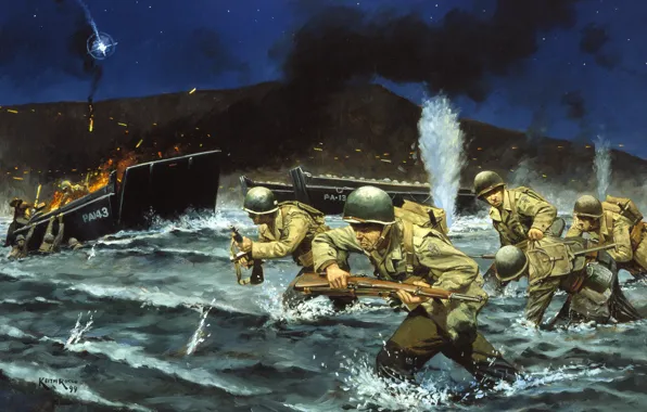 Картинка война, солдаты, бегут, Italy -- September 9, 1943 -- The U.S. Army's longest World War …