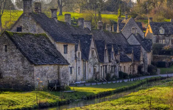 Картинка Англия, деревня, городок, Bibury, Глостершир