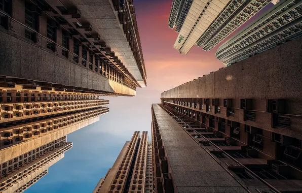 Небо, город, дома