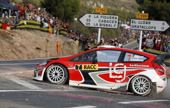 Ford, Красный, Авто, Люди, Поворот, WRC, Rally, Fiesta