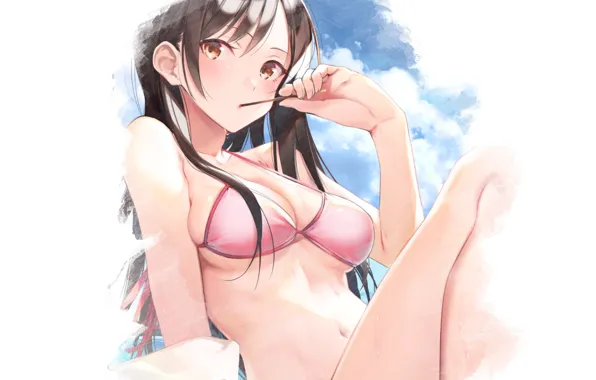 Kawaii, girl, sexy, wet, sea, anime, water, pretty