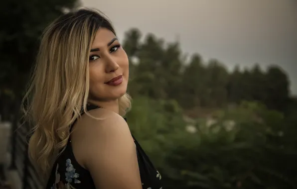 Girl, long hair, beautiful, look, blonde, Tajikistan, Dushanbe