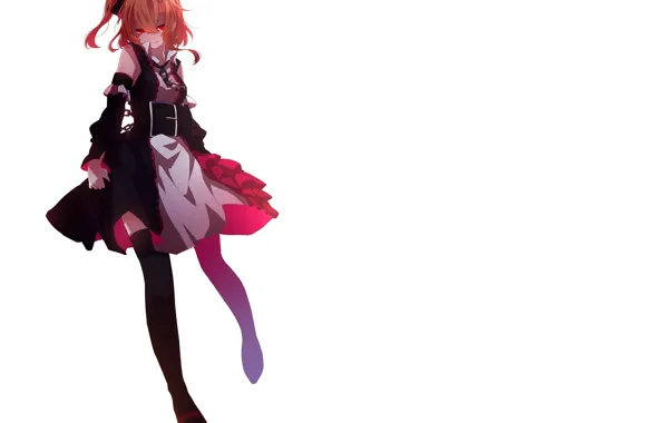 Девушка, арт, белый фон, Kagerou Project, Проект "знойный Туман"