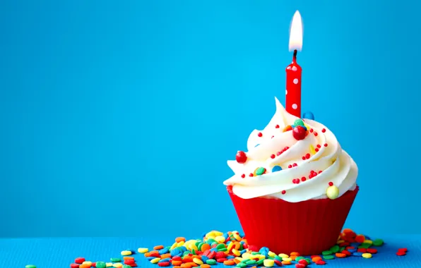 Картинка свеча, cupcake, happy birthday, с днем рождения