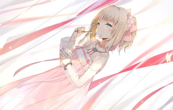 Бабочки, Девочка, Ленты, Украшения, Еда, Azur Lane