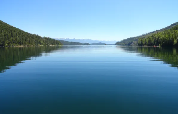 Озеро, отражение, водная гладь