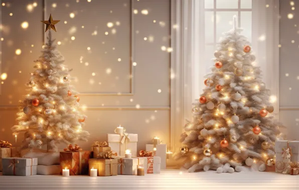 Картинка украшения, шары, елка, colorful, Новый Год, Рождество, подарки, golden