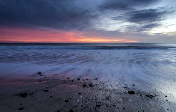 Картинка море, закат, United States, California, Sycamore Cove