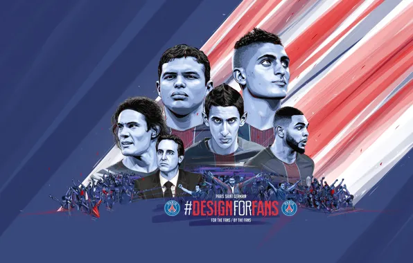 Wallpaper, sport, football, fans, coach, Paris Saint-Germain, players