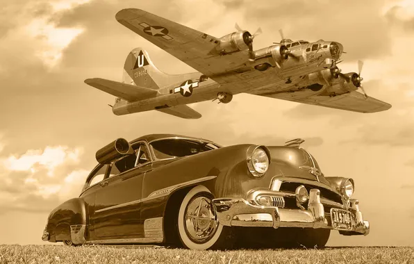 Машина, Chevrolet, самолёт, B17