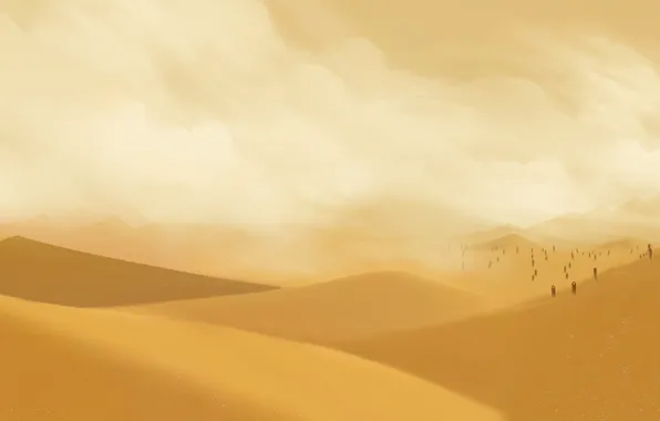 Картинка Пустыня, dual, 3840 x 1080