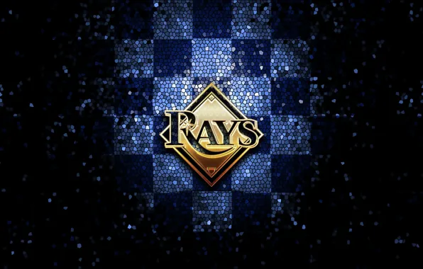 Wallpaper, sport, logo, baseball, glitter, checkered, MLB, Tampa Bay Rays