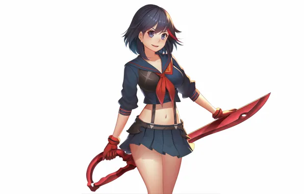 Girl, sexy, cleavage, school uniform, boobs, anime, beautiful, short hair