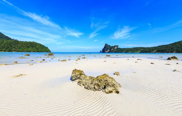 Картинка песок, море, пляж, beach, sea, sand, камешки, pebbles