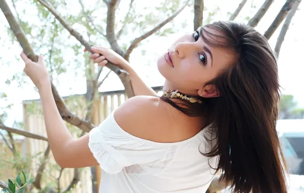 Model, Necklace, Looking Over Shoulder, Connie Carter, Woman Outside