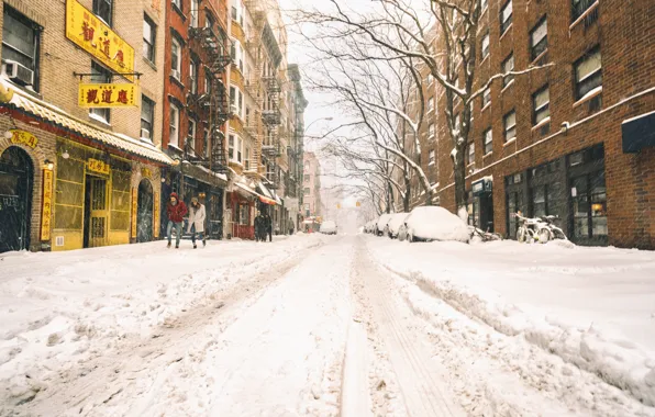 Картинка New York, winter, snow