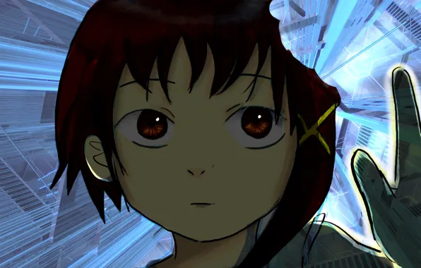 Взгляд, фантастика, Арт, киберпанк, драма, Serial Experiments Lain, everyone is connected, Lain Iwakura