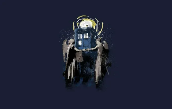 Картинка фон, статуи, Doctor Who, Доктор Кто, ТАРДИС, BBC, TARDIS, Police Box