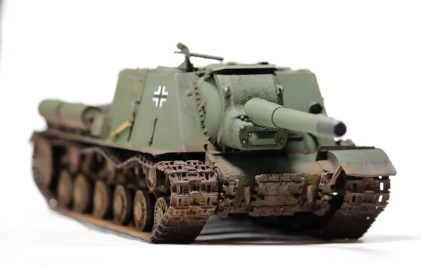 Картинка игрушка, дуло, установка, ИСУ-152, моделька, самоходно-артиллерийская, тяжёлая, войск