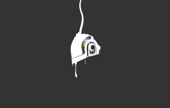 Картинка краска, минимализм, шлем, черный фон, daft punk, minimal Walls, 2560х1440