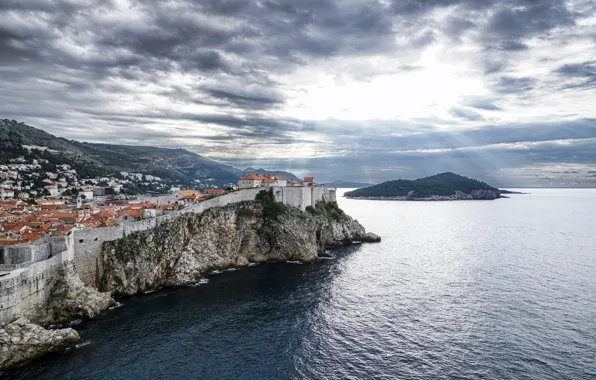Картинка море, пейзаж, панорама, Хорватия, Croatia, Дубровник, Dubrovnik