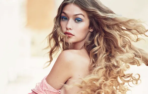 Картинка модель, волосы, локоны, Gigi Hadid