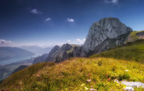 Небо, облака, горы