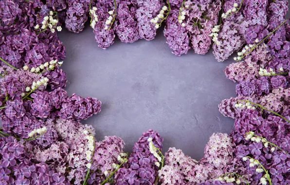 Цветы, ветки, ландыши, flowers, сирень, spring, purple, lilac