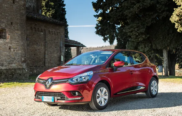 Авто, солнце, Renault, Clio, red, metallic, worldwide