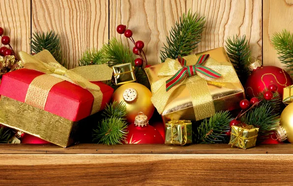 Шарики, ветки, шары, игрушки, ель, Новый Год, Рождество, подарки