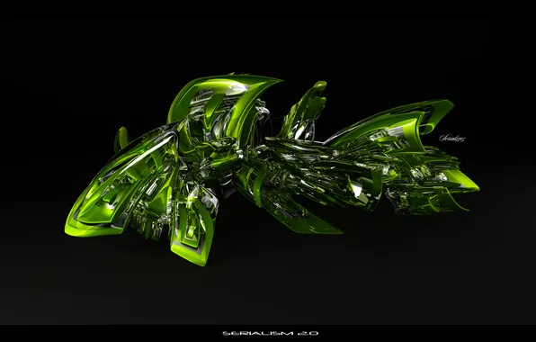 Зелень, завитушка, glass, serialism 2 0