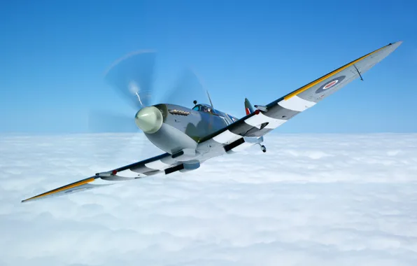 Истребитель, Spitfire, Supermarine Spitfire, RAF, Вторая Мировая Война