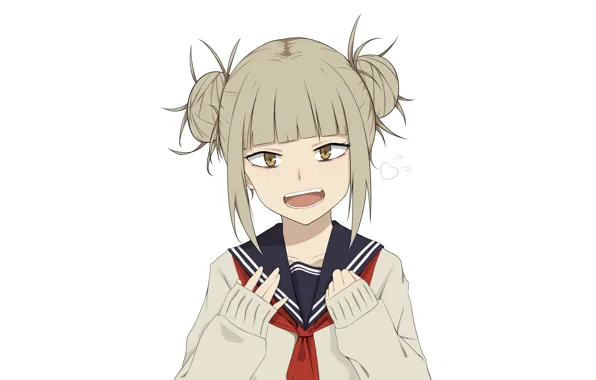 Девушка, белый фон, причёска, Моя геройская академия, My Hero Academia, Boku No Hero Academia, Toga …