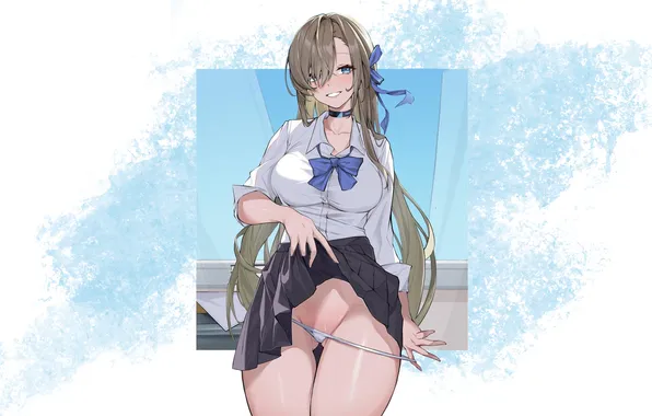 Girl, hot, sexy, school uniform, hot girl, pussy, boobs, anime