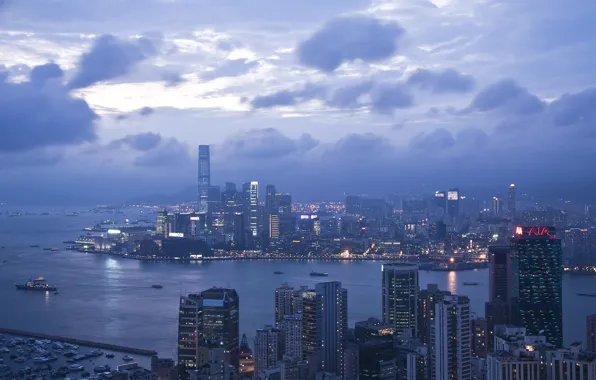 City, wallpaper, hongkong