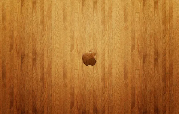 Картинка Apple, wall, Logo, wood