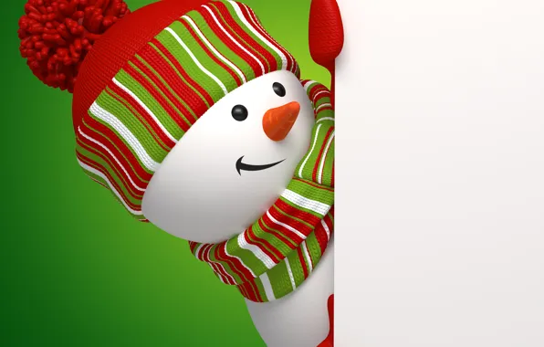 Снеговик, christmas, new year, cute, snowman, banner
