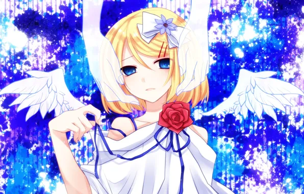 Взгляд, девушка, руки, Vocaloid, Вокалоид, Кагомине Рин