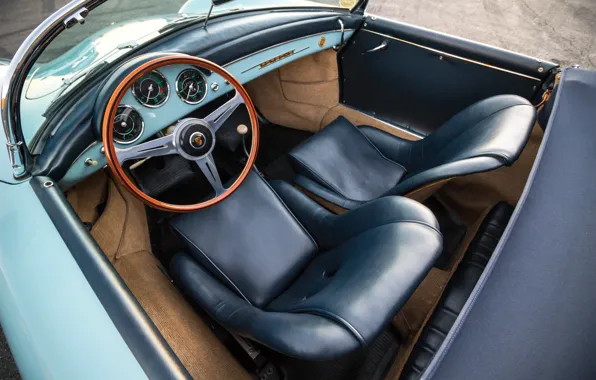 Картинка Porsche, 356, 1958, car interior, Porsche 356A 1600 Super Speedster