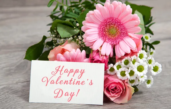 Love, герберы, flower, heart, pink, romantic, orange, valentine`s day