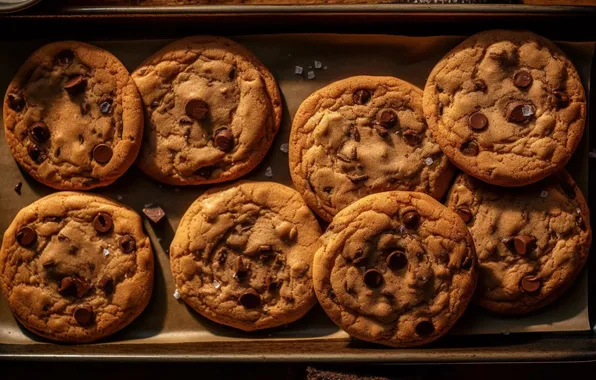 Chocolate, cookies, stacked, chip, homemade