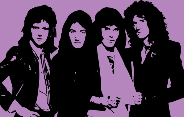 Картинка обои, рисунок, Queen, Freddie Mercury, Brian May, Roger Taylor, John Deacon, гравюра