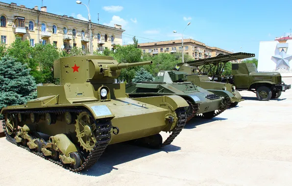 Танки, Т-26, Волгоград, Т-60, Боевая техника, Музей-панорама Сталинградская битва, БА-20М, БМ-13 "Катюша"