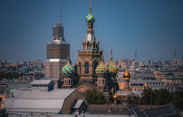 Картинка здания, дома, Санкт-Петербург, собор, Россия, небоскрёб, купола, Храм Спаса на Крови