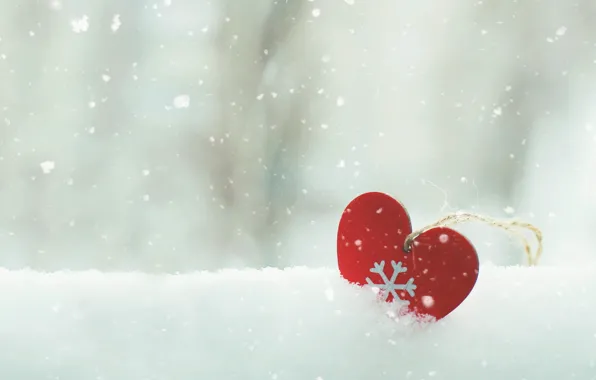 Картинка снег, настроение, сердце