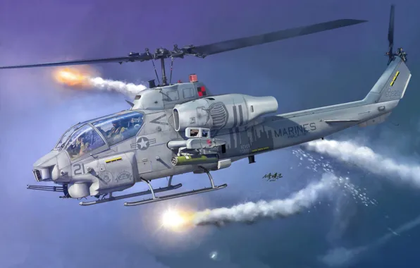 США, ударный вертолет, US NAVY, US Marine Corps, US Marines, Attack Helicopter AH-1W Super Cobra