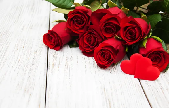 Картинка любовь, розы, сердечки, красные, red, love, romantic, hearts